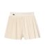 Womens/ladies Recycled Polyester Pleated Lined Tennis Shorts Cream Lacoste-1