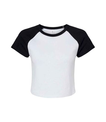 T-shirt court femme blanc / noir Bella + Canvas Bella + Canvas