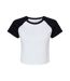 T-shirt court femme blanc / noir Bella + Canvas