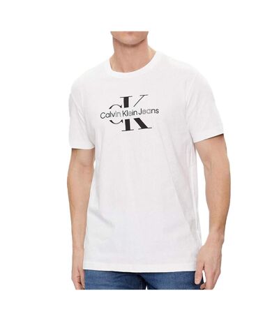 T-shirt Blanc/Noir Homme Calvin Klein Jeans Disrupted - XS