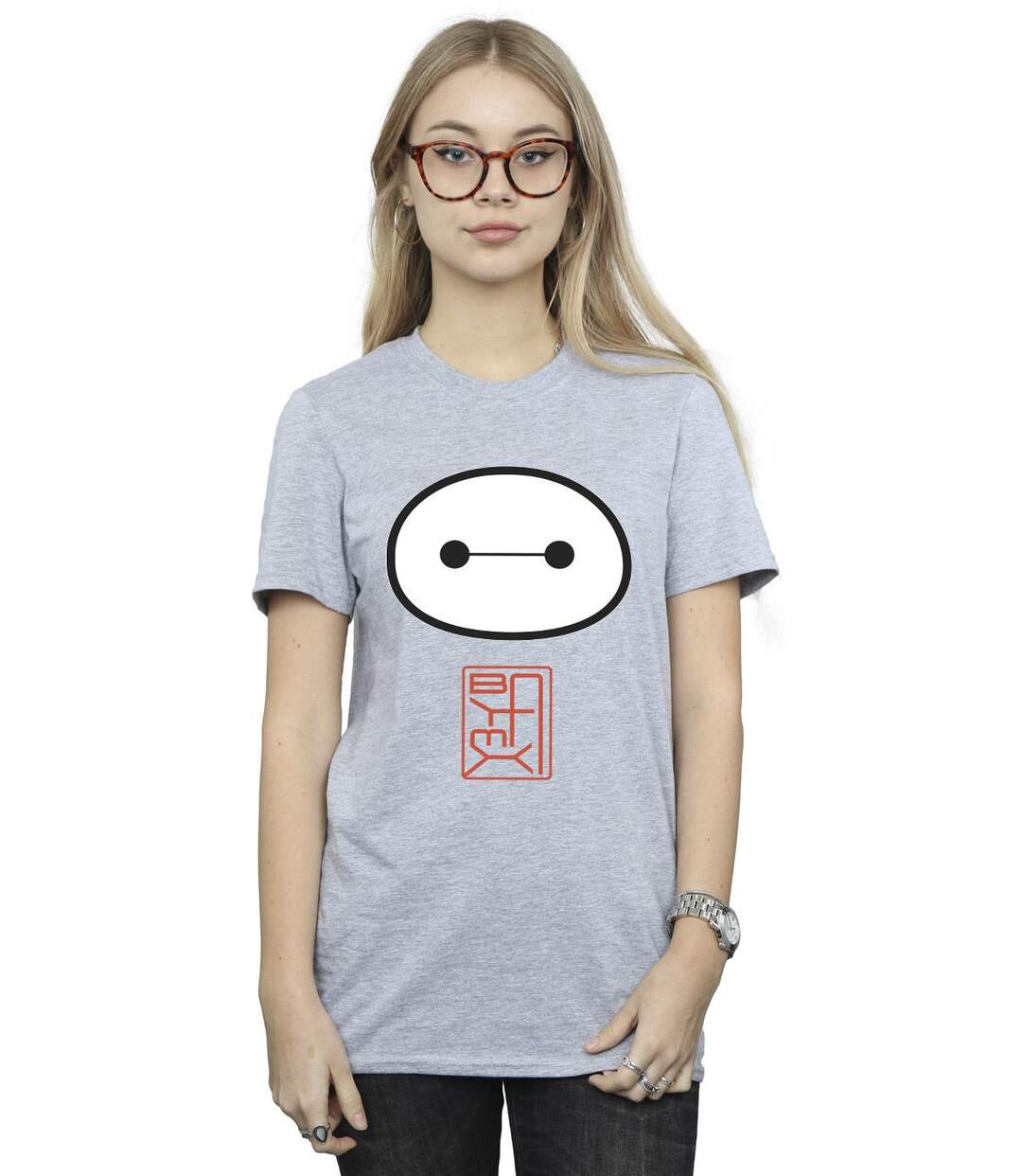 Disney - T-shirt BIG HERO BAYMAX ICON - Femme (Gris chiné) - UTBI15584-2