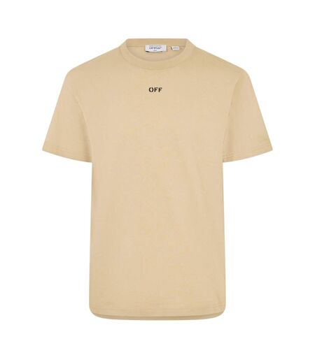 Mens Arrow Logo Crew Neck Slim T-shirt Brown Rice Off White