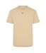 Mens Arrow Logo Crew Neck Slim T-shirt Brown Rice Off White-1