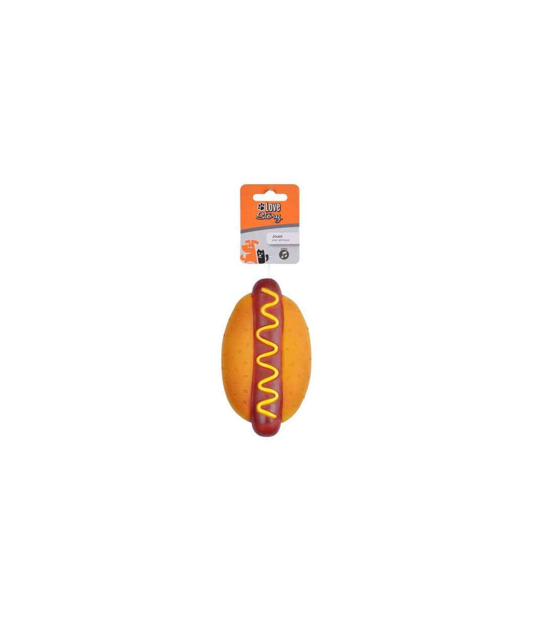 Jouet pour Chien Hot Dog 15cm Orange-3