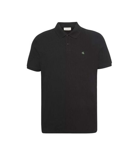 Polo noir homme calvin klein jeans ss monogram pique