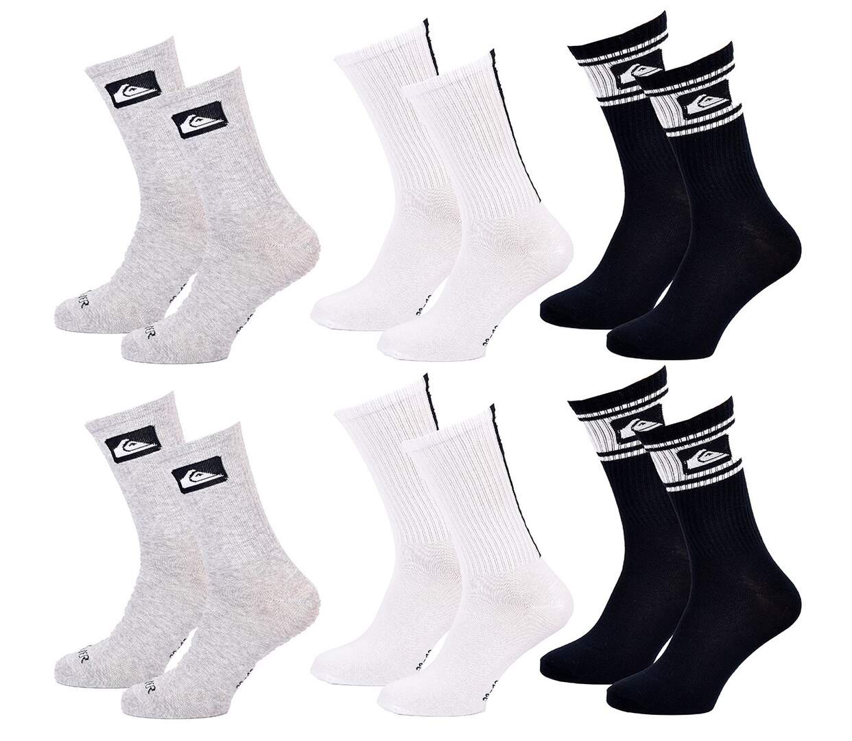 Chaussettes QUIKSILVER REGULAR CREW 6 Pcs 2820-1