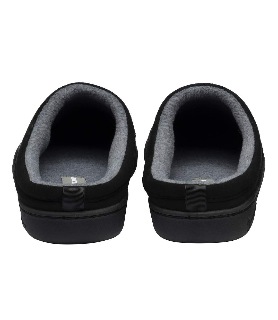 Dunlop - Mules homme aspect daim noires ouvertes à l’arrière-2