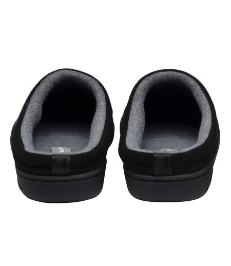 Dunlop - Mules homme aspect daim noires ouvertes à l’arrière