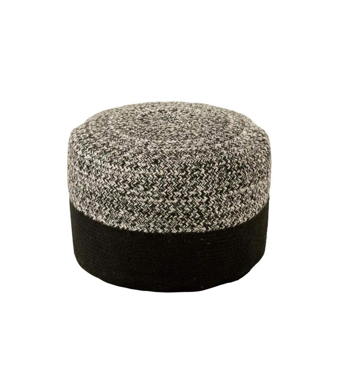 Pouf Rond Design Miami 50cm Noir & Blanc-1