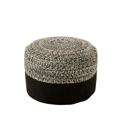 Pouf Rond Design Miami 50cm Noir & Blanc