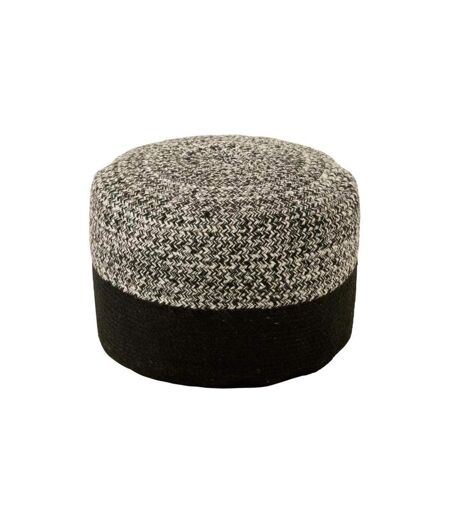 Pouf Rond Design Miami 50cm Noir & Blanc