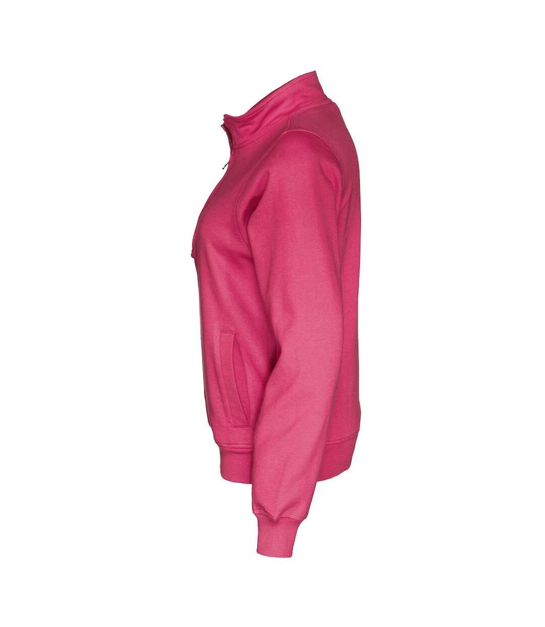 Unisex adult half zip sweatshirt dark cerise Cottover-3