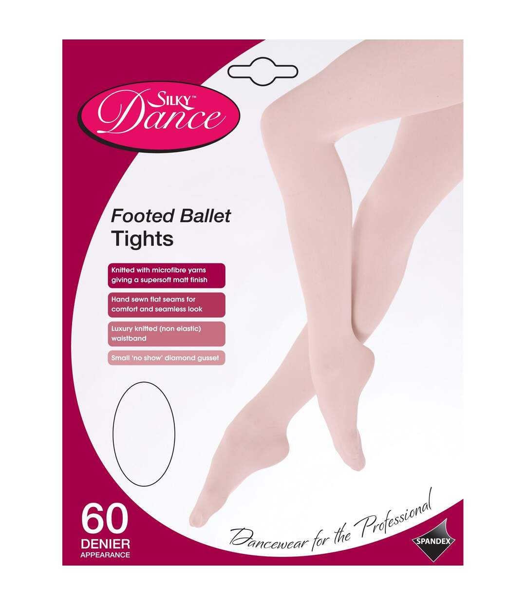 Womens/ladies full foot dance ballet tights 1 pair white Silky-3