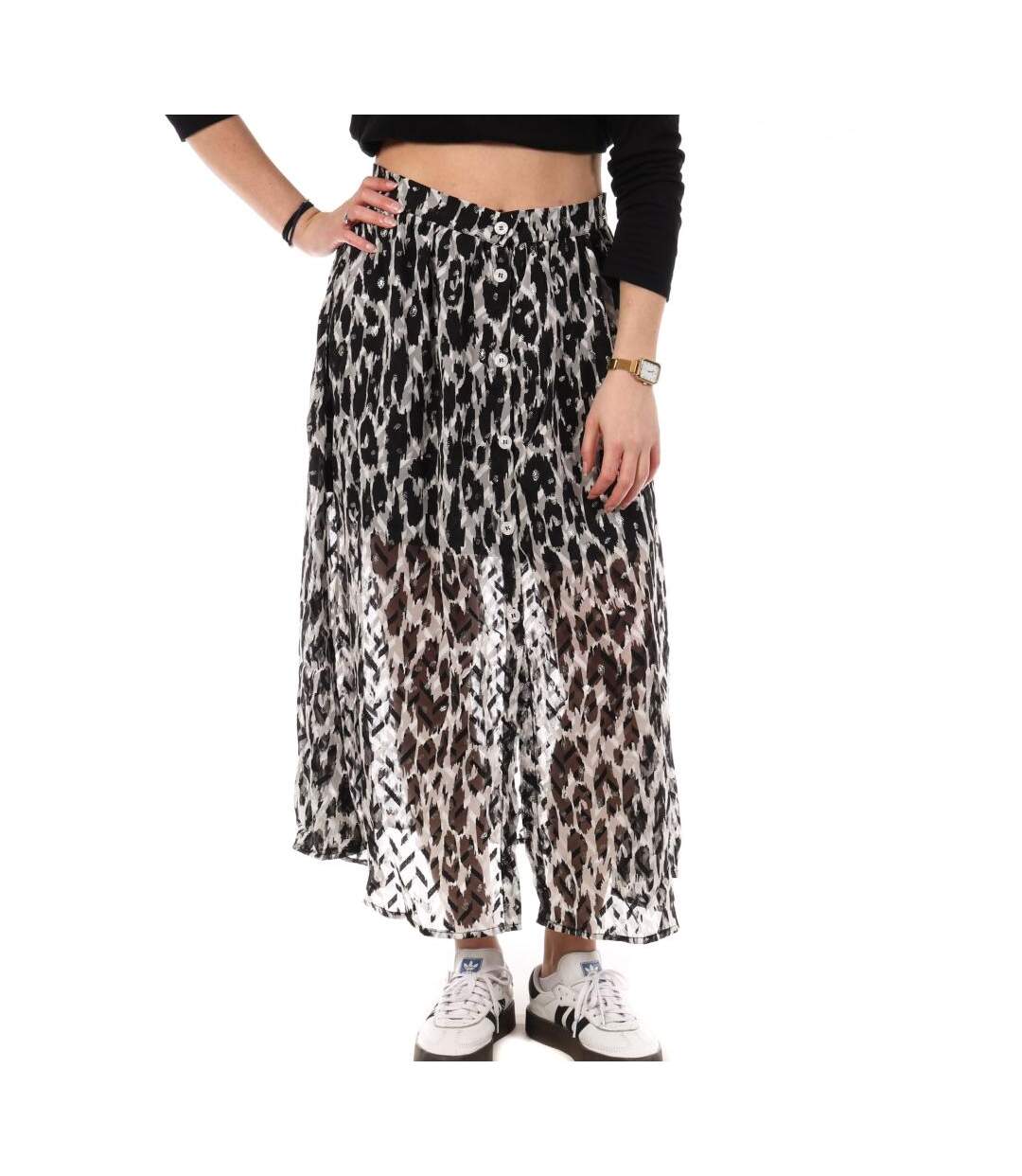 Jupe grise/noire à motifs femme kaporal-1