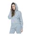 Sweat À Capuche Motif/style Uni Femme Bleu 4F-1