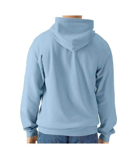 Mens midweight soft touch full zip hoodie stone blue Gildan