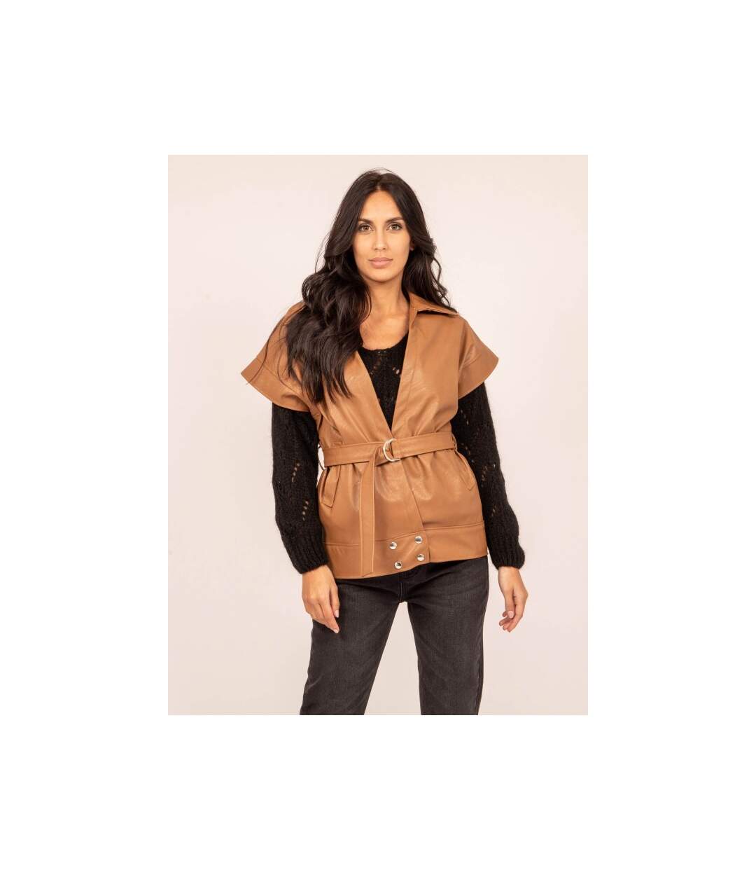 Veste sans manches similicuir URBIA - Dona X Lisa-1