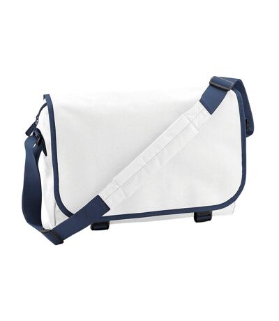 Flap top 11l messenger bag one size white/french navy Bagbase