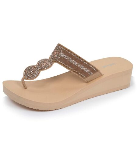 Isotoner Tongs femme à talon de 4cm ultra confortables