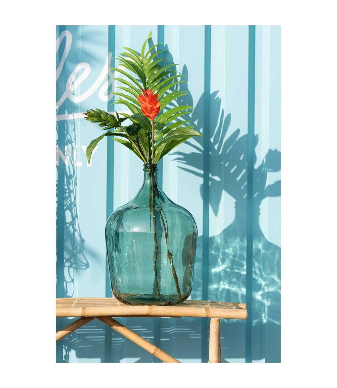 Vase Design en Verre Carafe 56cm Vert-5
