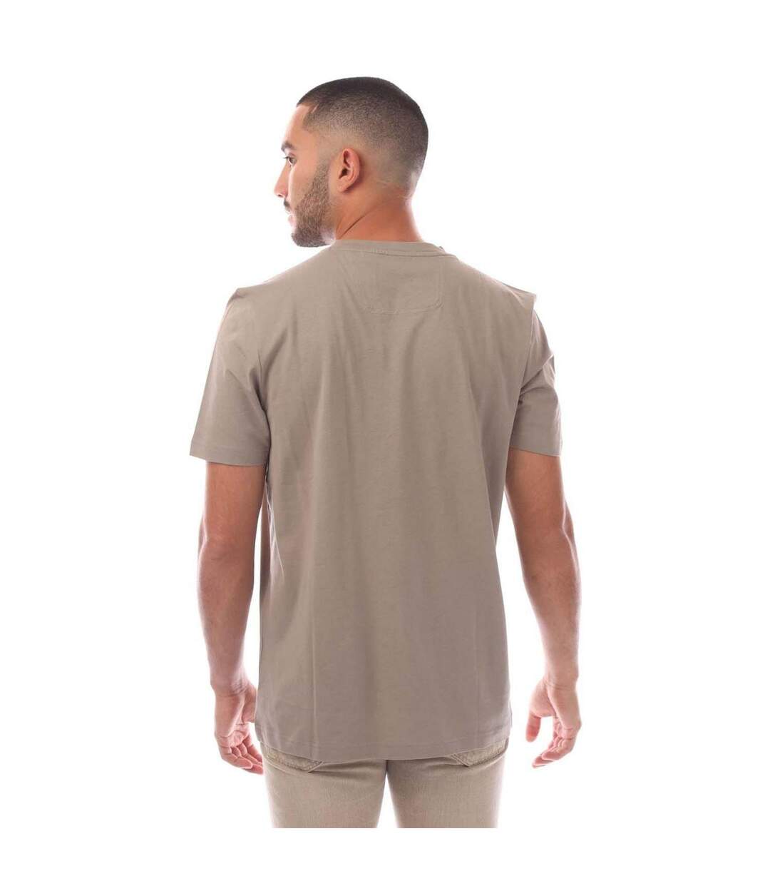 Mens Big Logo Regular T-shirt Beige Boss-3