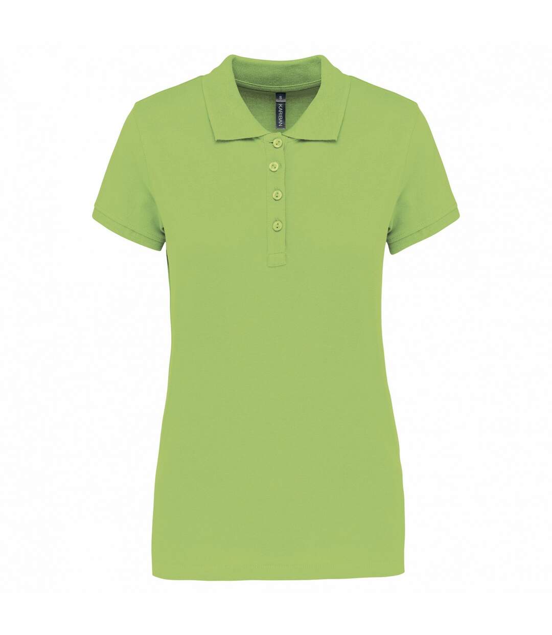 Womens/ladies Pique Polo Shirt Lime Green Kariban-1