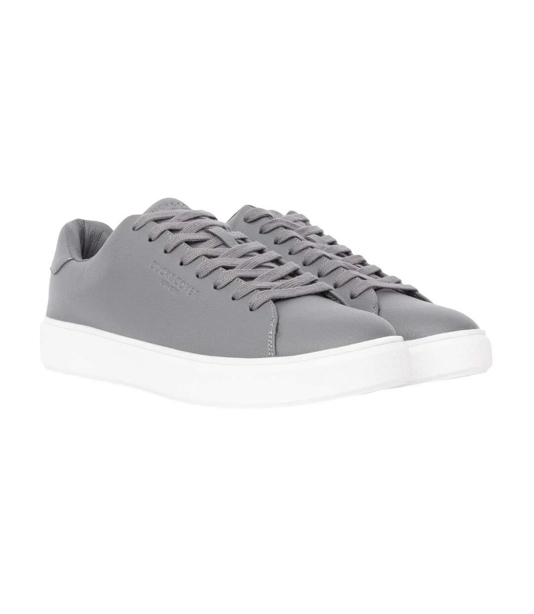 Mens Kremes Leather-look Pu Trainers Taupe Duck And Cover-1