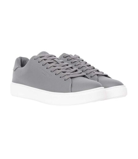 Mens Kremes Leather-look Pu Trainers Taupe Duck And Cover