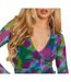 Robe Courte Manches Longues Motif/style Tie-dye Femme Bleu Foncé Missy Empire-2