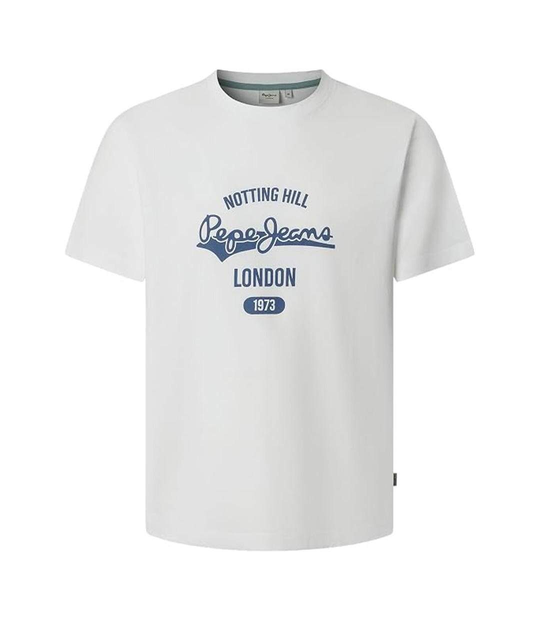 T-Shirt blanc/marine homme pepe jeans jimmy-1