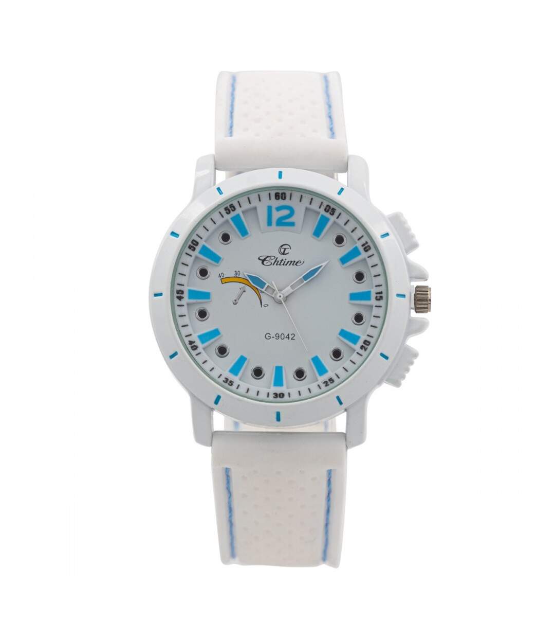 Superbe Montre Homme Silicone Blanc CHTIME-1