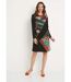 Robe courte maille fantaisie col rond-1