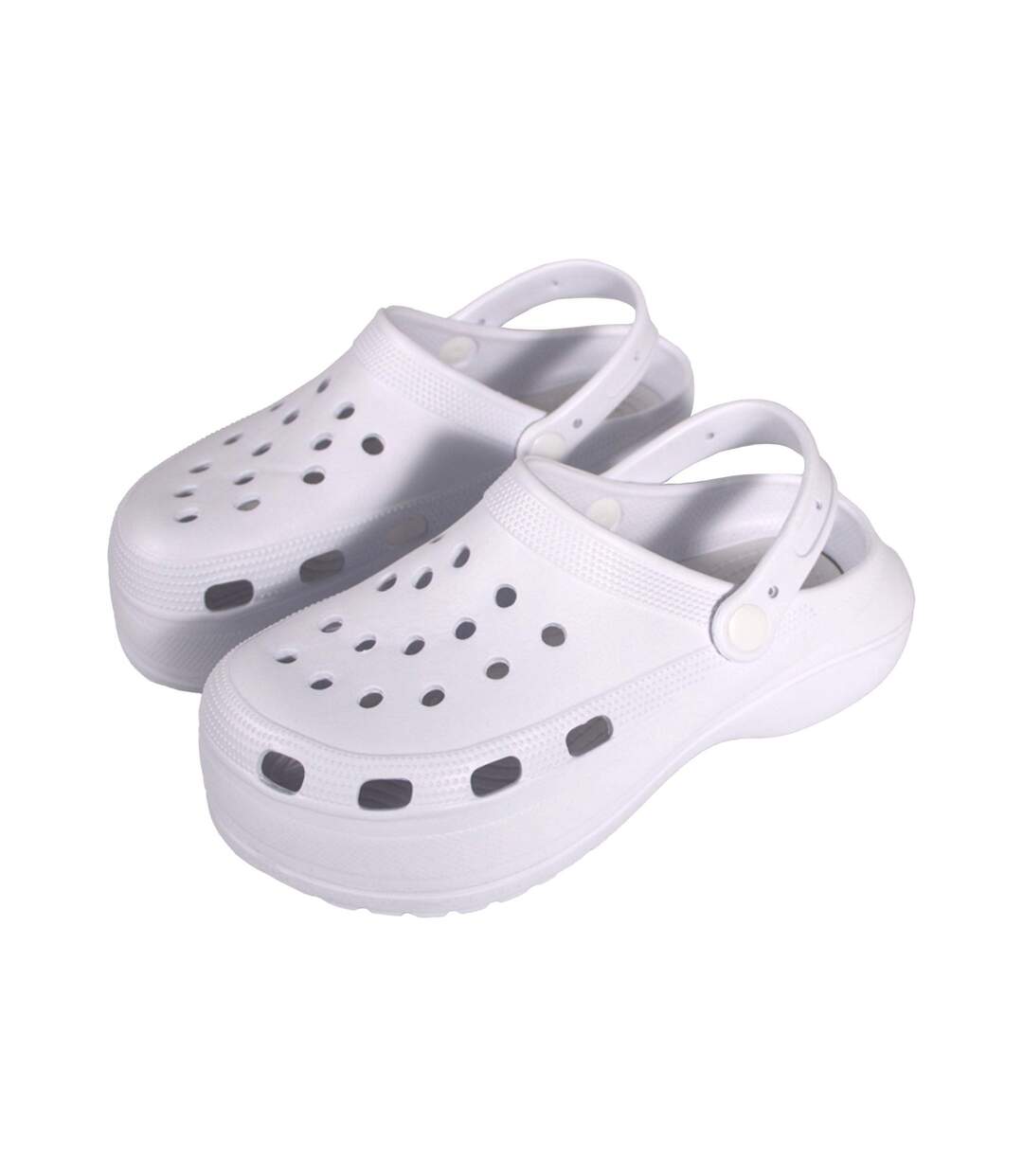 Womens/ladies Platform Clogs White Keanu-4