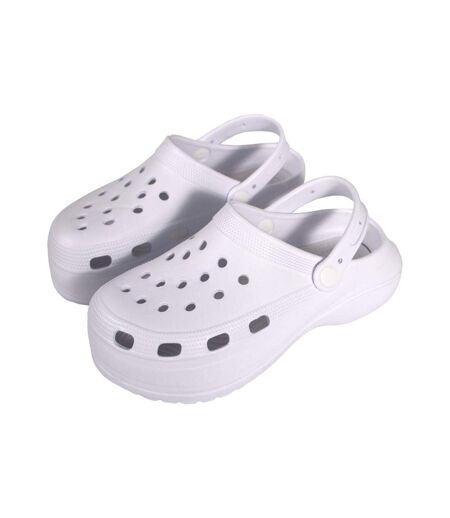 Womens/ladies Platform Clogs White Keanu