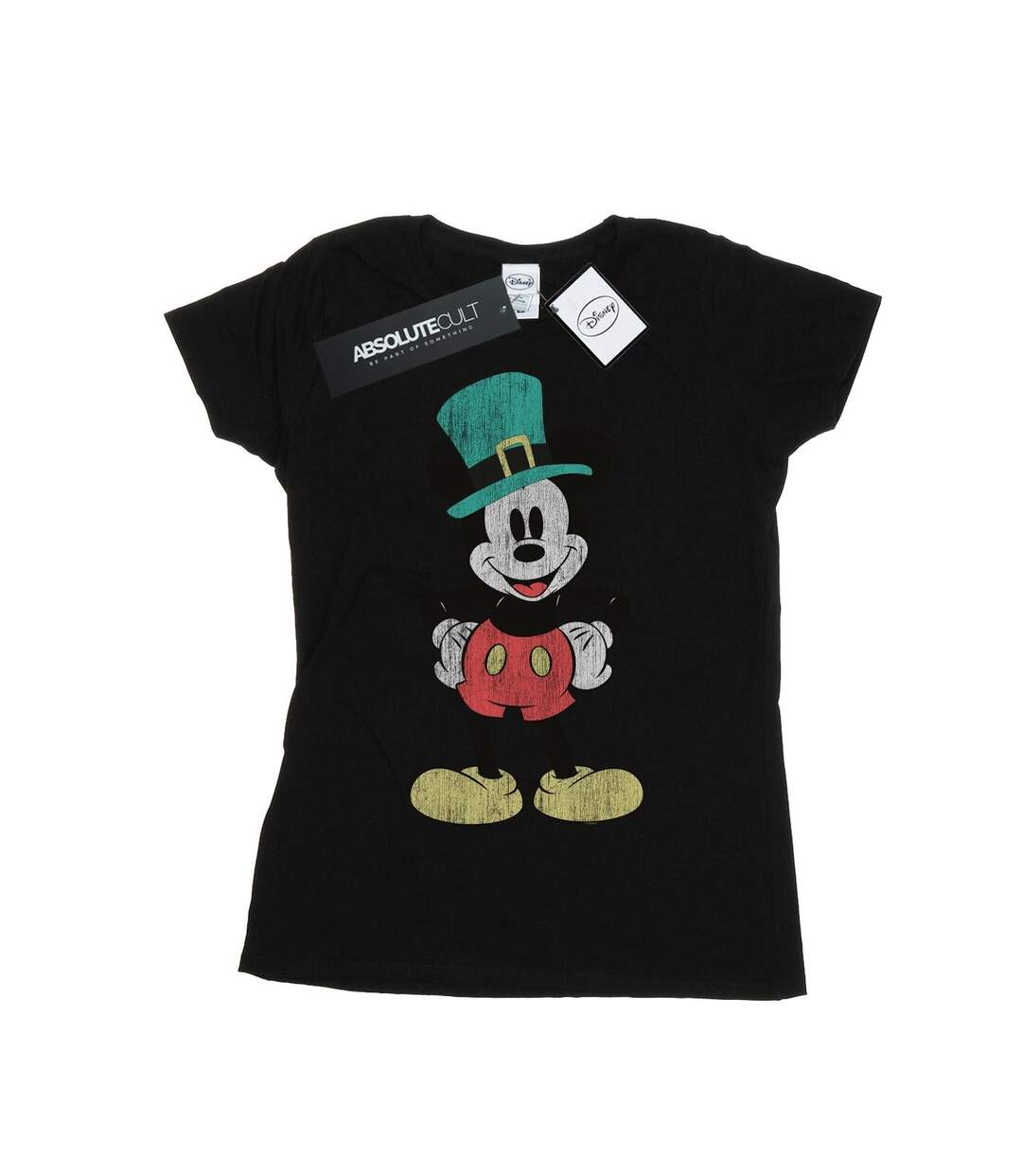 Disney T-shirt en coton Femme/Ladies Mickey Mouse Leprechaun Hat (Noir) - UTBI32668-1