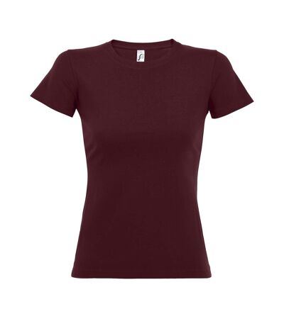 SOLS - T-shirt manches courtes IMPERIAL - Femme (Bordeaux) - UTPC291