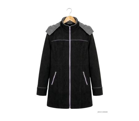 Manteau Caban Femme Tokyo4 Noir en Maille Contre-collée (Mayflower)