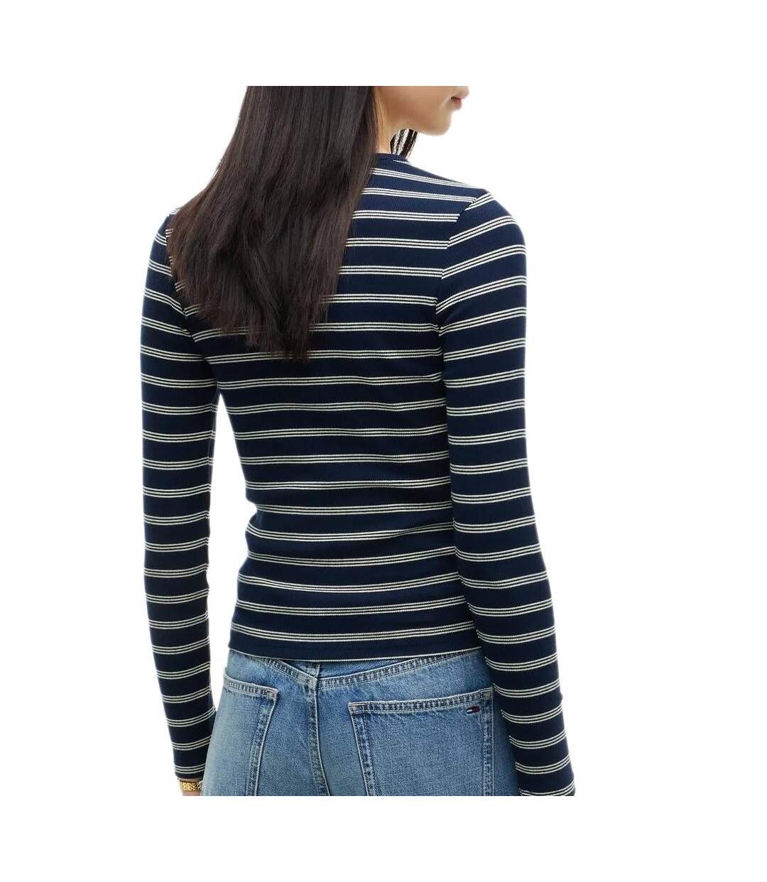 T-shirt rayé marine et écru tommy hilfiger slim essential-2