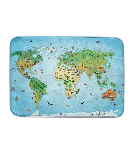 Tapis enfant ULTRA DOUX MAPPEMONDE en polyester doux et soyeux Fait en Europe