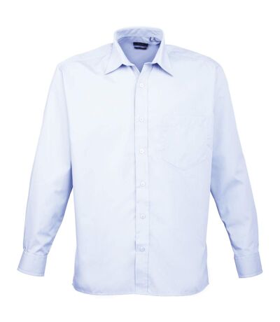 Premier Mens Long Sleeve Formal Plain Work Poplin Shirt (Light Blue) - UTRW1081