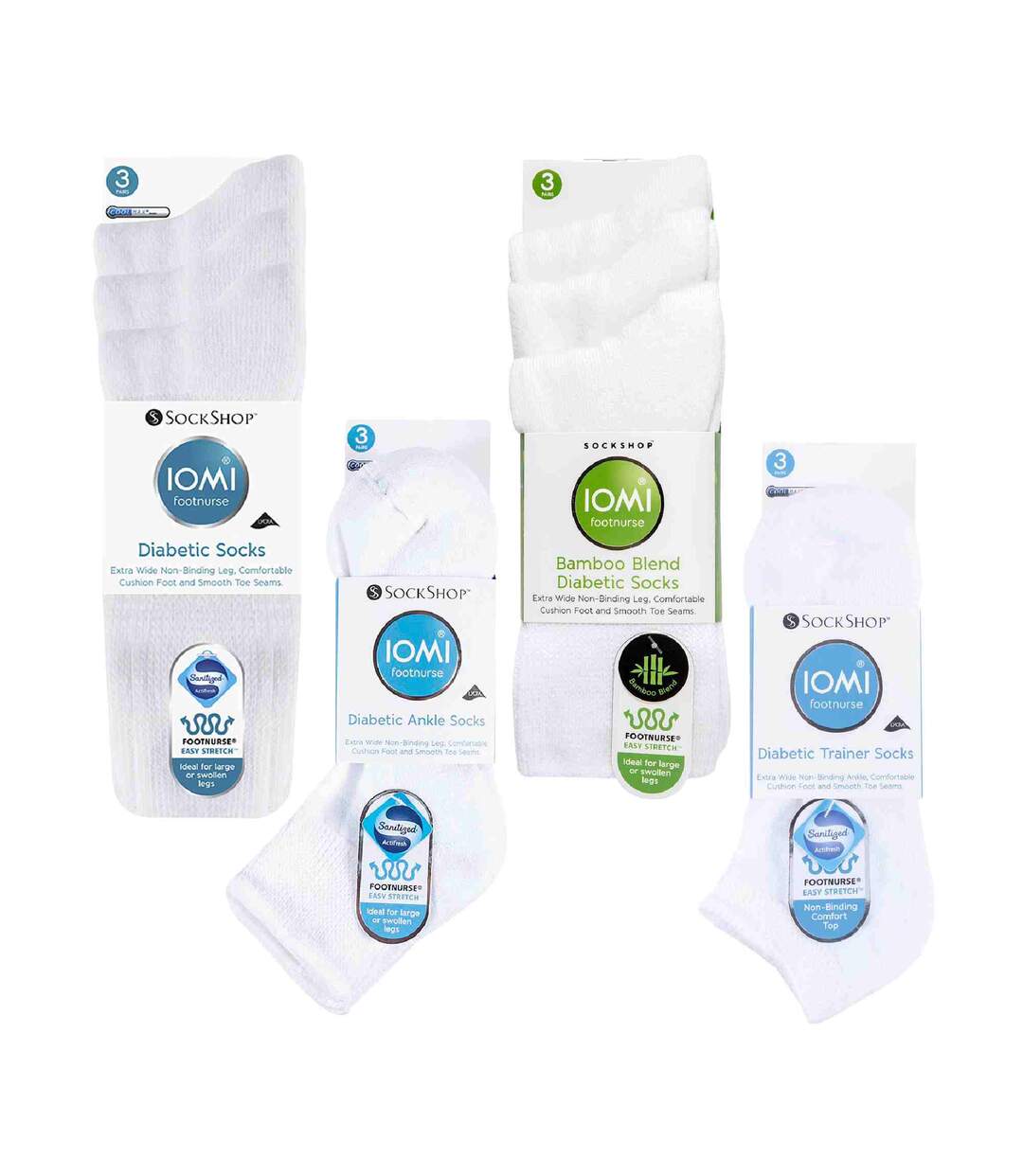 Lot de 12 paires de chaussettes unisexes pour diabétiques-2