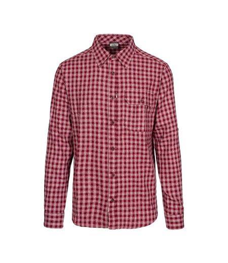 Mens Checked Button-down Shirt Red Trespass