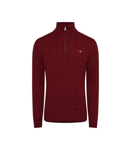 Pull Motif/style Maille Torsadée Homme Rouge Gant