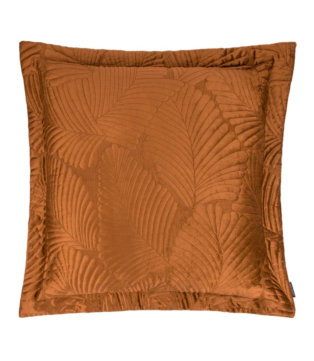 Palmeria velvet quilted cushion cover 74cm x 48cm rust Paoletti