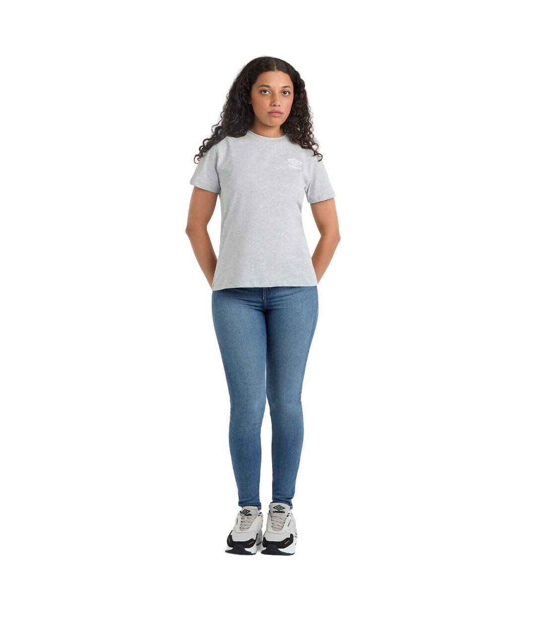 Womens/ladies core classic t-shirt grey marl/white Umbro-3