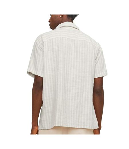 Chemisette rayures blanc/beige homme jack & jones cabana - l