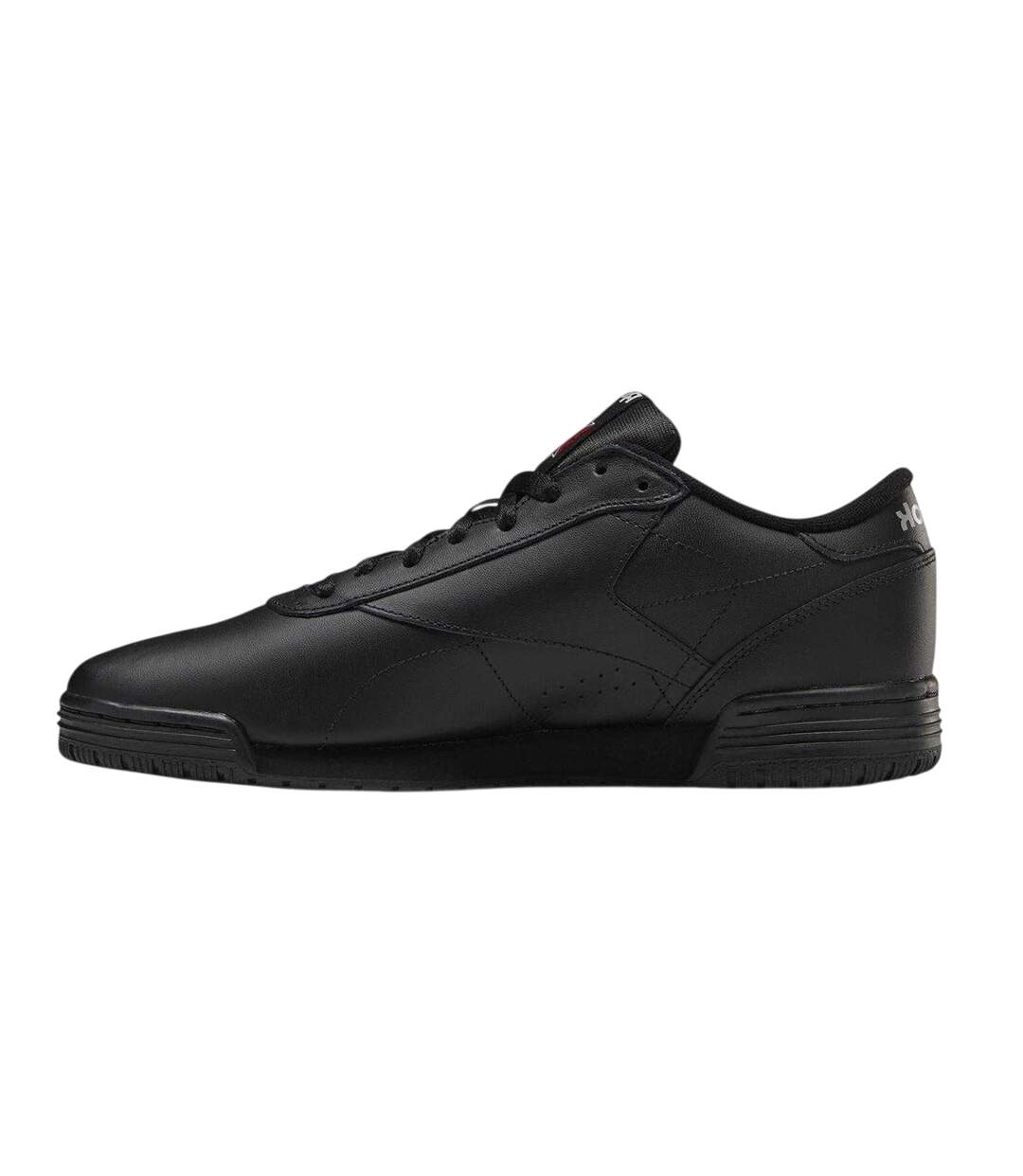 Mens Exofit Leather Low Trainers Black Silver Reebok-3