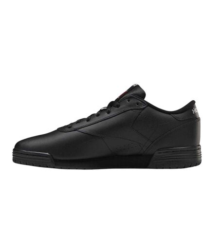 Mens Exofit Leather Low Trainers Black Silver Reebok