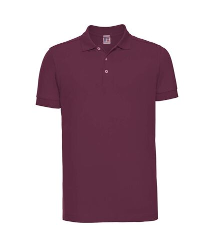 Russell Mens Stretch Short Sleeve Polo Shirt (Burgundy) - UTBC3257