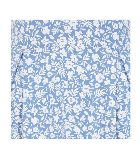 Womens/ladies Floral Midi Dress Blue White Lazy Jacks